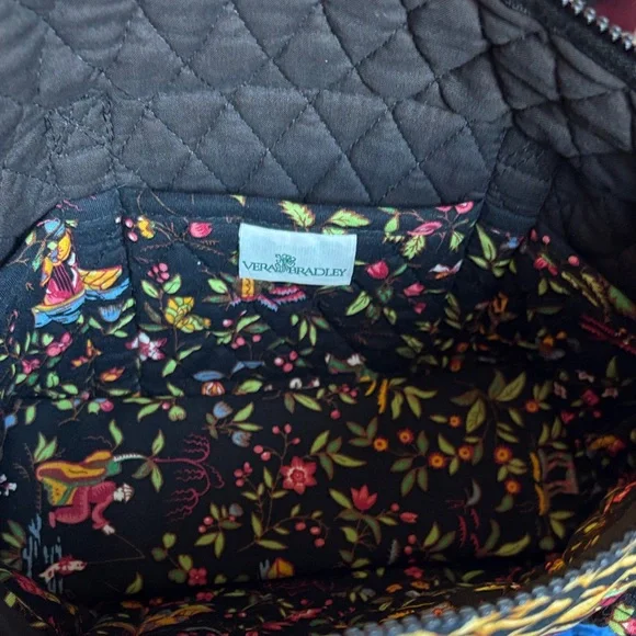 Vera Bradley Floral Ming Oriental Black Tote Bag- Medium - Picture 7 of 10